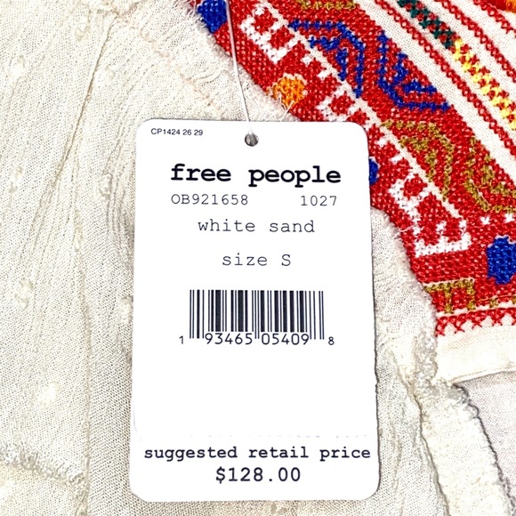 NWT Free People Day Glow Mini White Sand Dress. S - Picture 13 of 13